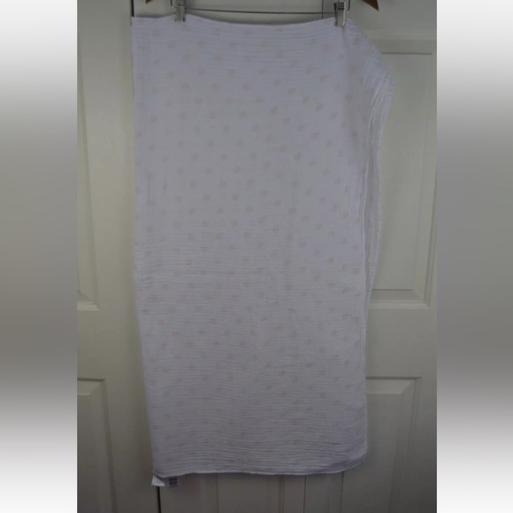 Swaddle Designs Polka Dot Baby Blanket Swaddle Muslin White Pink Security Lovey - Picture 3 of 6